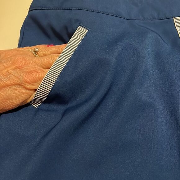 Lady Hagan Navy Blue Bon Voyage Nautical Zipper Golf Skort Size 12 - Picture 6 of 14